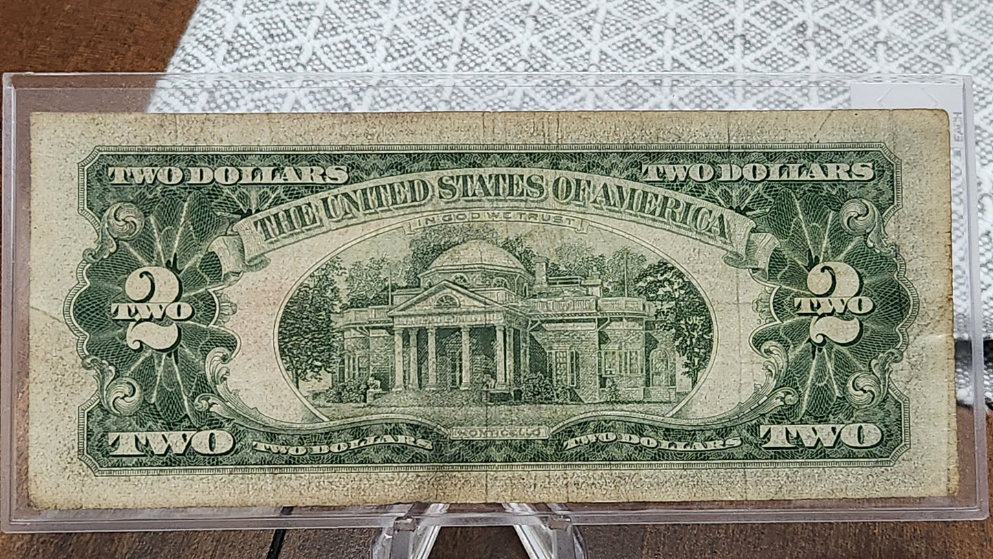 1963 $2 Dollar Star Note Red Seal United States Note Good Condition