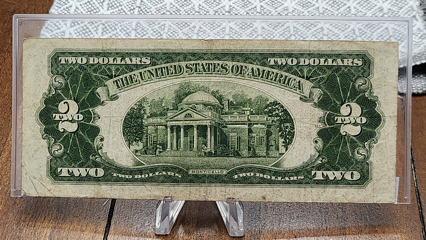 1928 G $2 Dollar Red Seal United States Note Avg Condition