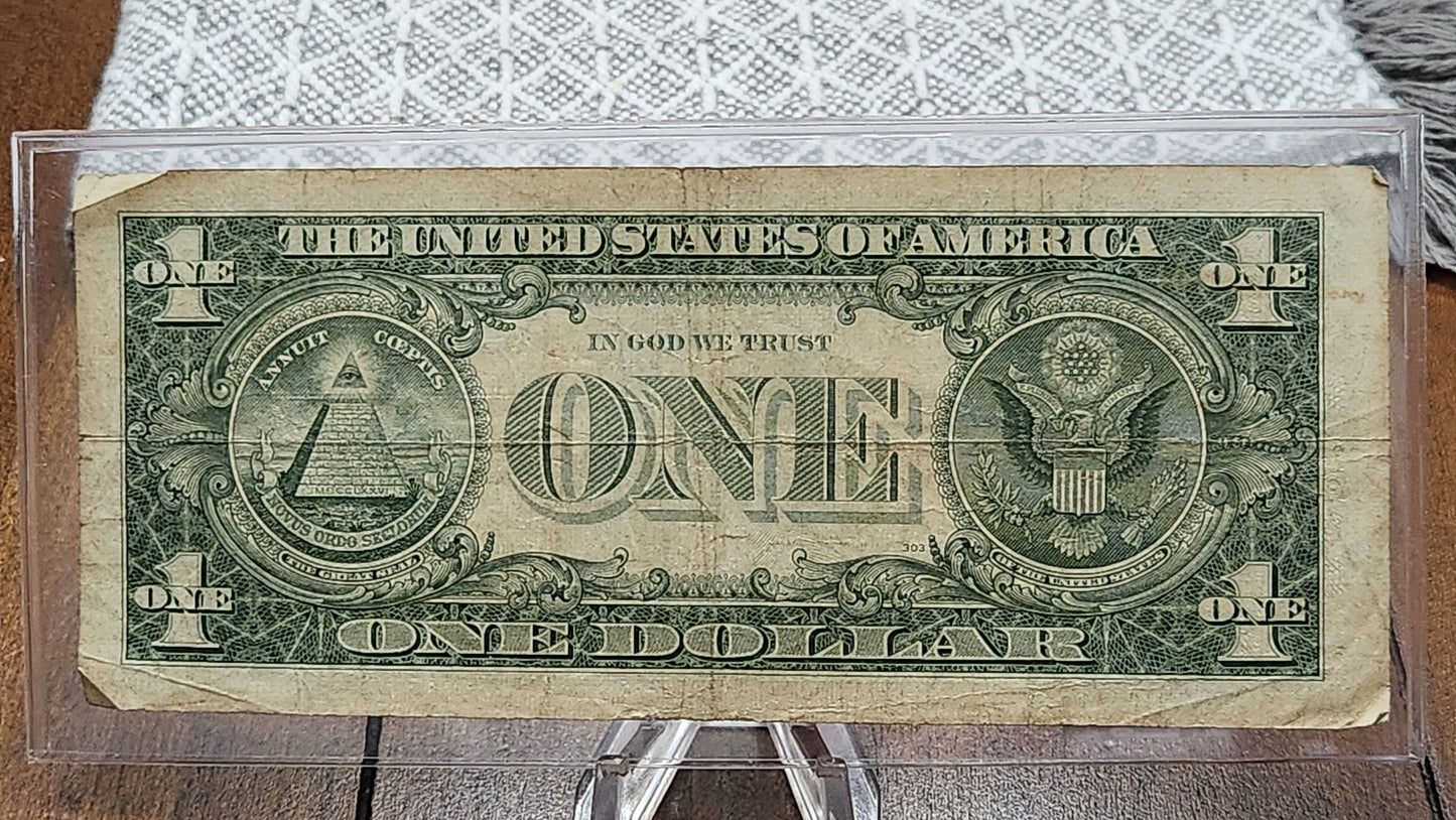 1957 $1 Dollar Silver Certificate Blue Seal Star Note Avg condition