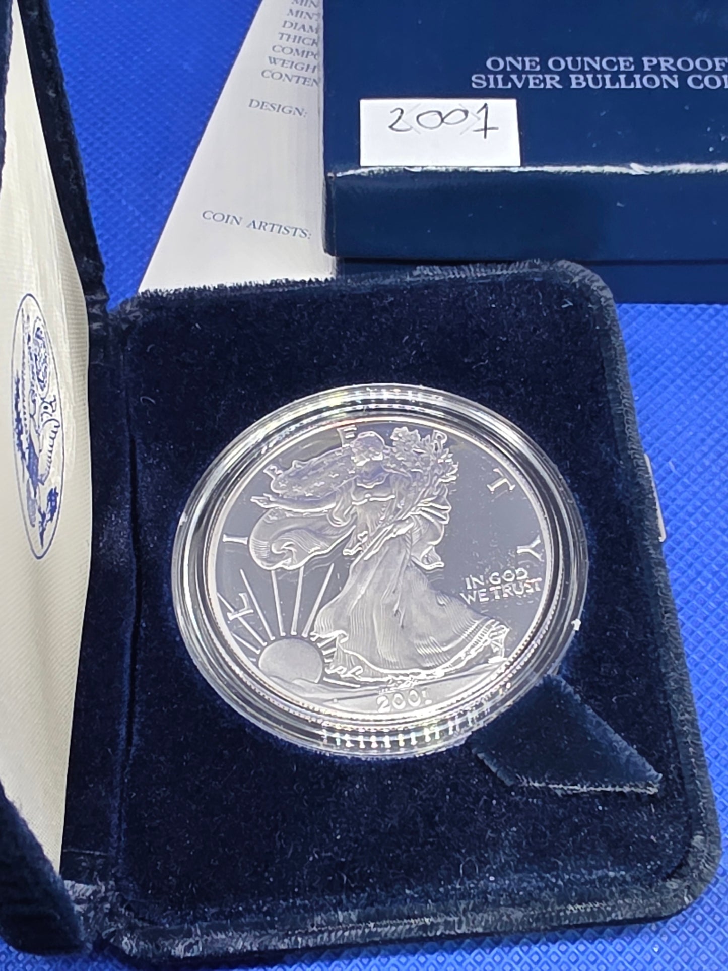 2001 SAE Proof Silver American Eagle $1 New in Box
