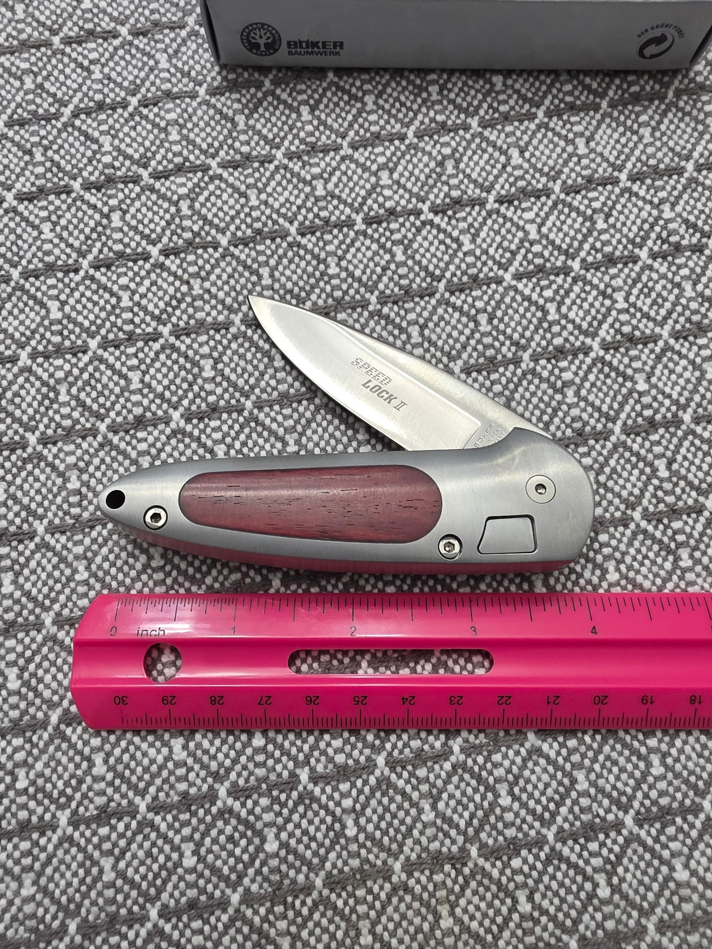 Boker Speed Lock II Treebrand Classic Manual - No Nail Knick - Red bone with Clip 7107RBC