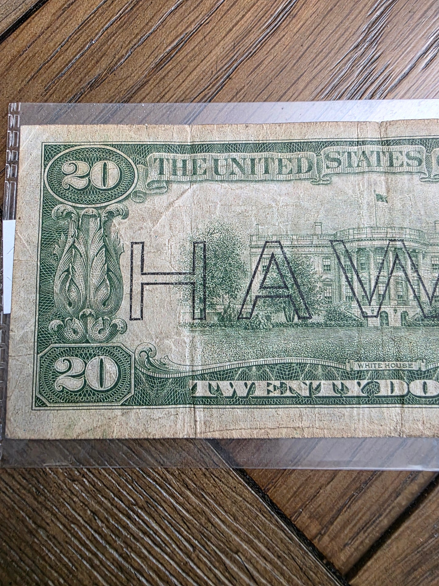 1934A $20 Hawaii FRN Emergency Note - Fair Condition
