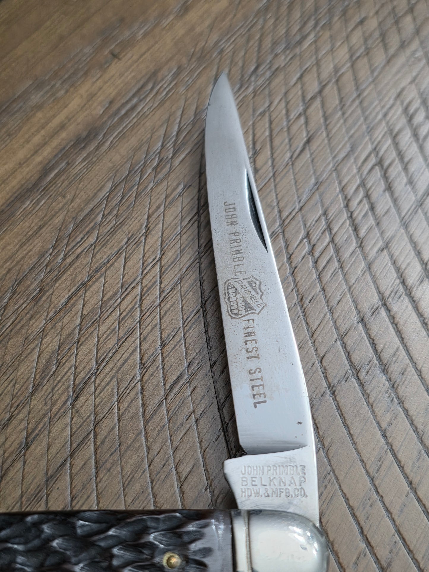 John Primble Belknap Bone Handle Muskrat with Etch - Unused