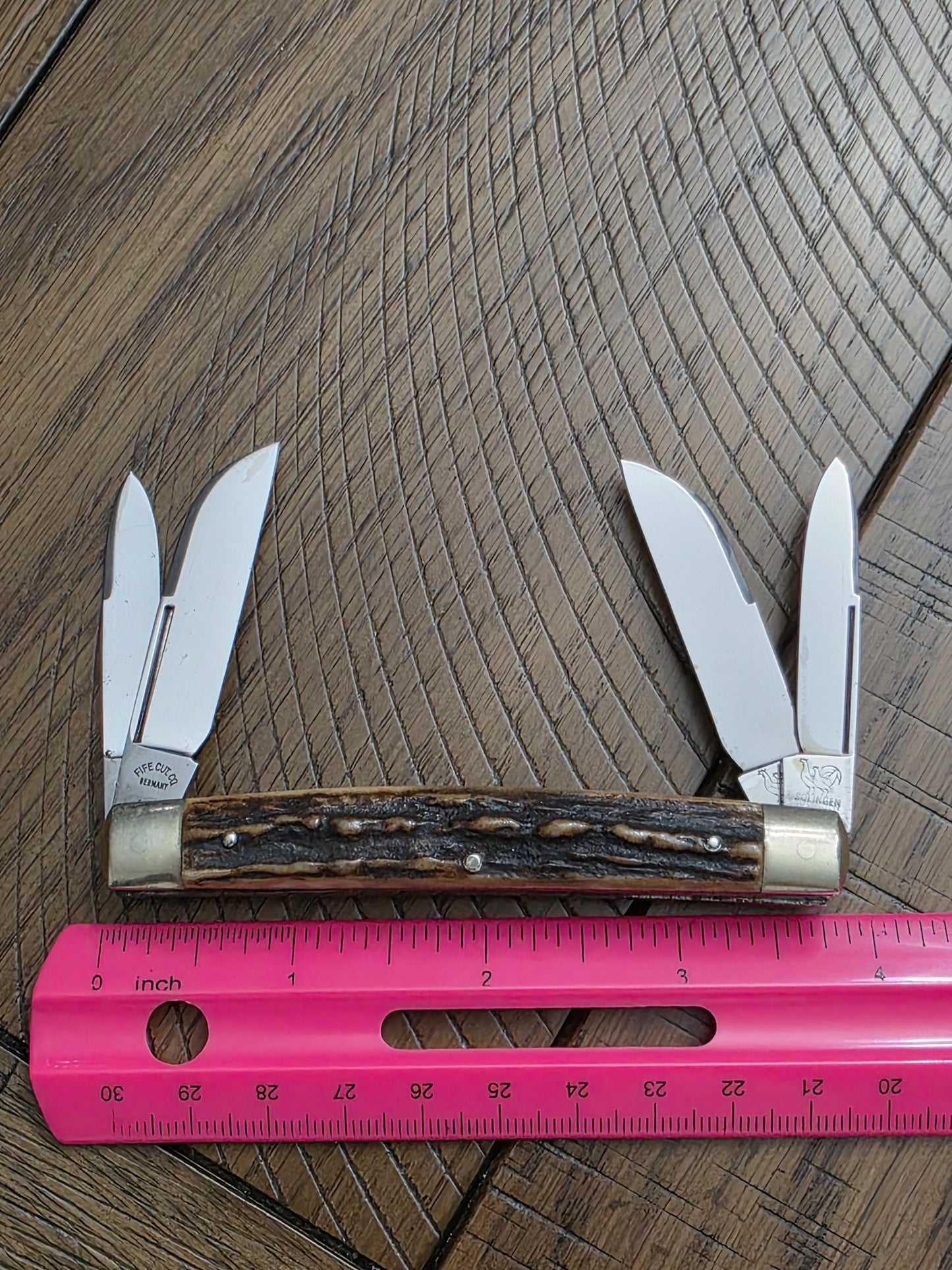 Hen & Rooster Fife 4 Blade Stag Handle Congress No Box Great Condition