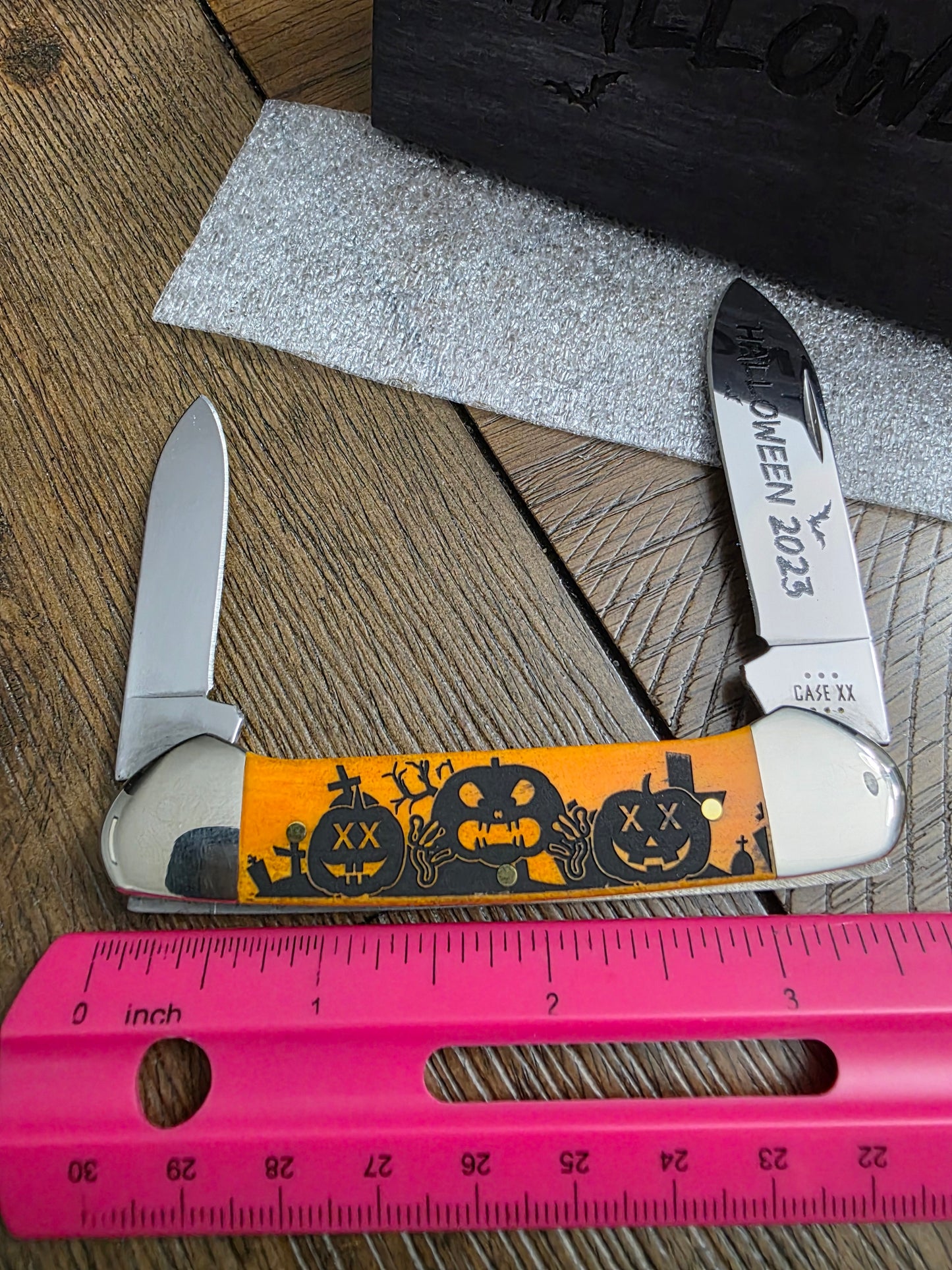 2023 Case XX Halloween Canoe Persimmon Bone NIB 10626