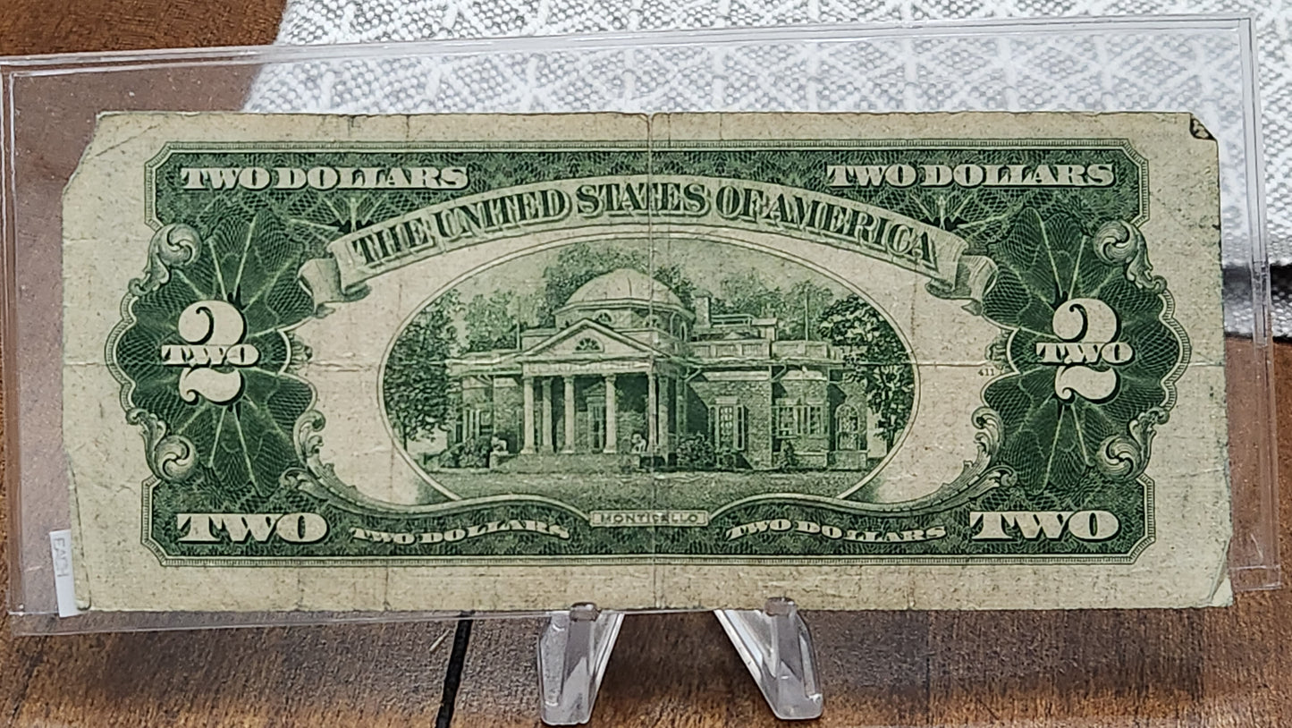 1953 A $2 Dollar Star Note Red Seal United States Note Avg Condition