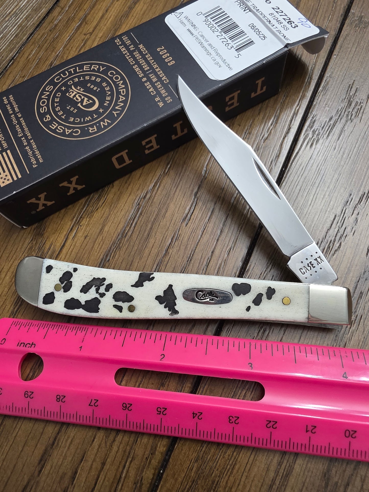 2025 Case XX Cow Print Slim Line Trapper 227263 Exclusive