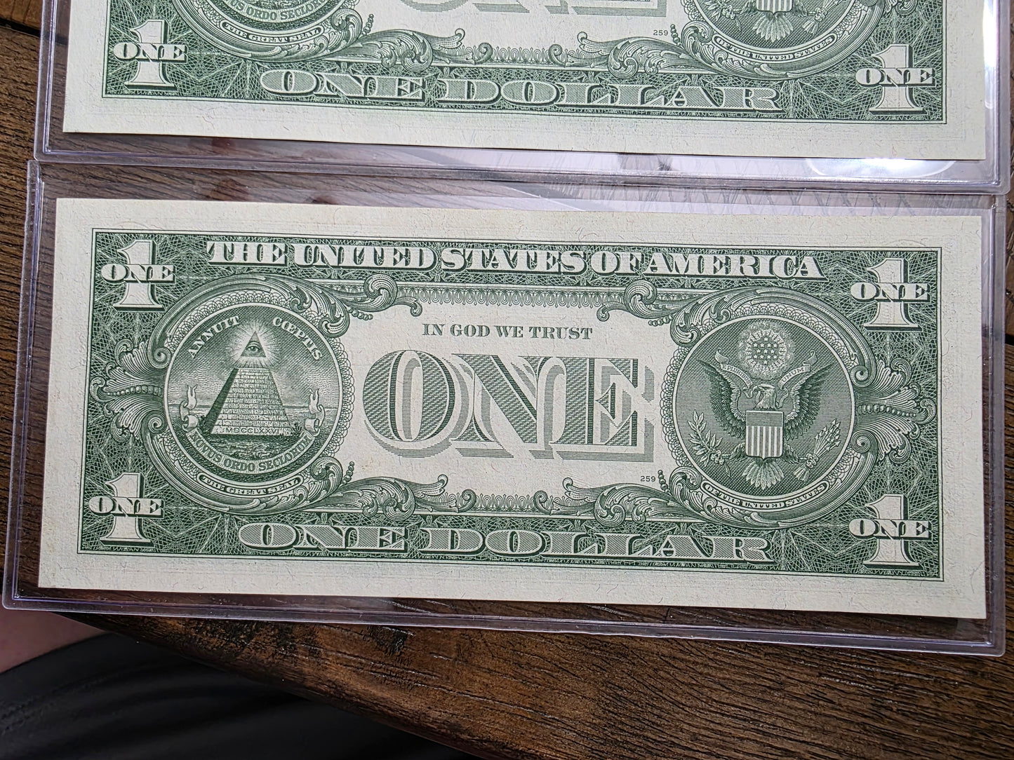 4 Consecutive $1 Dollar Blue Seal Silver Certificate 1957 Uncirculated Condition