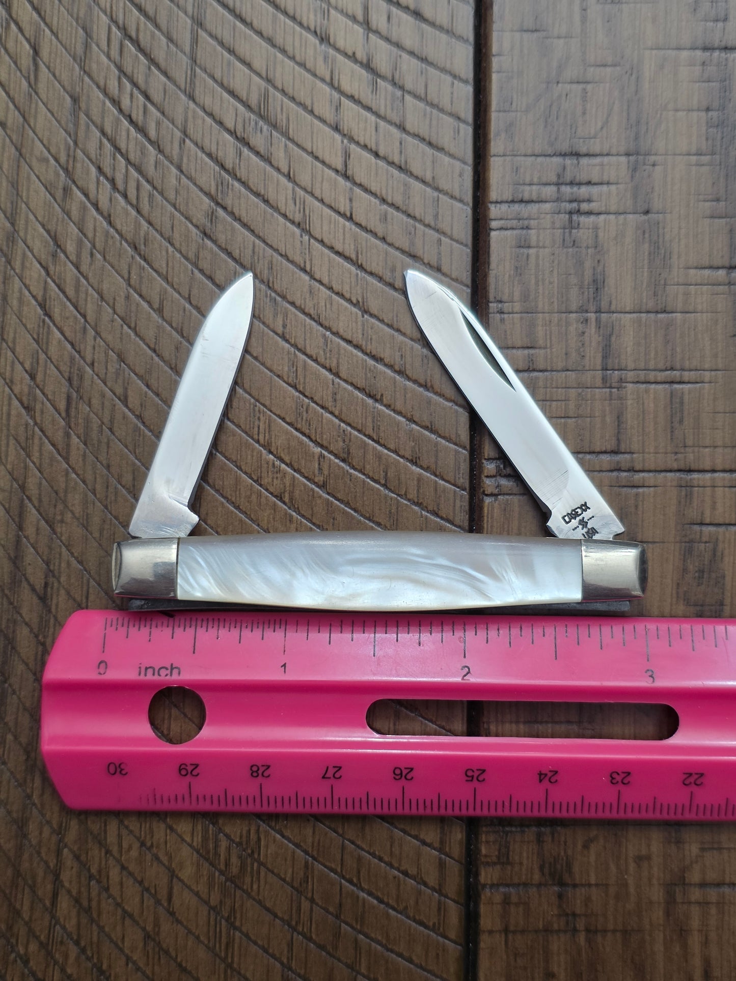 1984 Case XX Imitation Pearl Handle Pen Knife with New Grind Blades