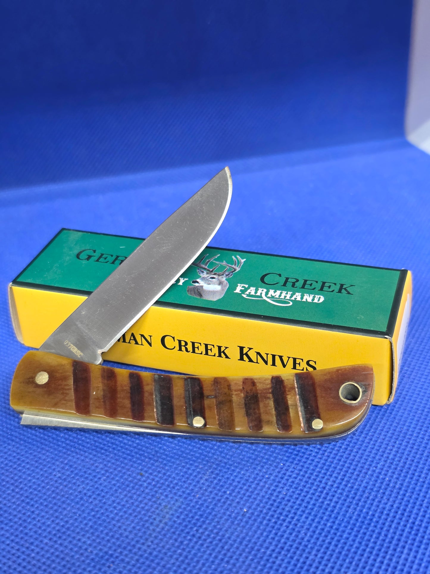 The Hillbilly Farmhand - Green Sawcut Bone Handles - GCFH037GRSC