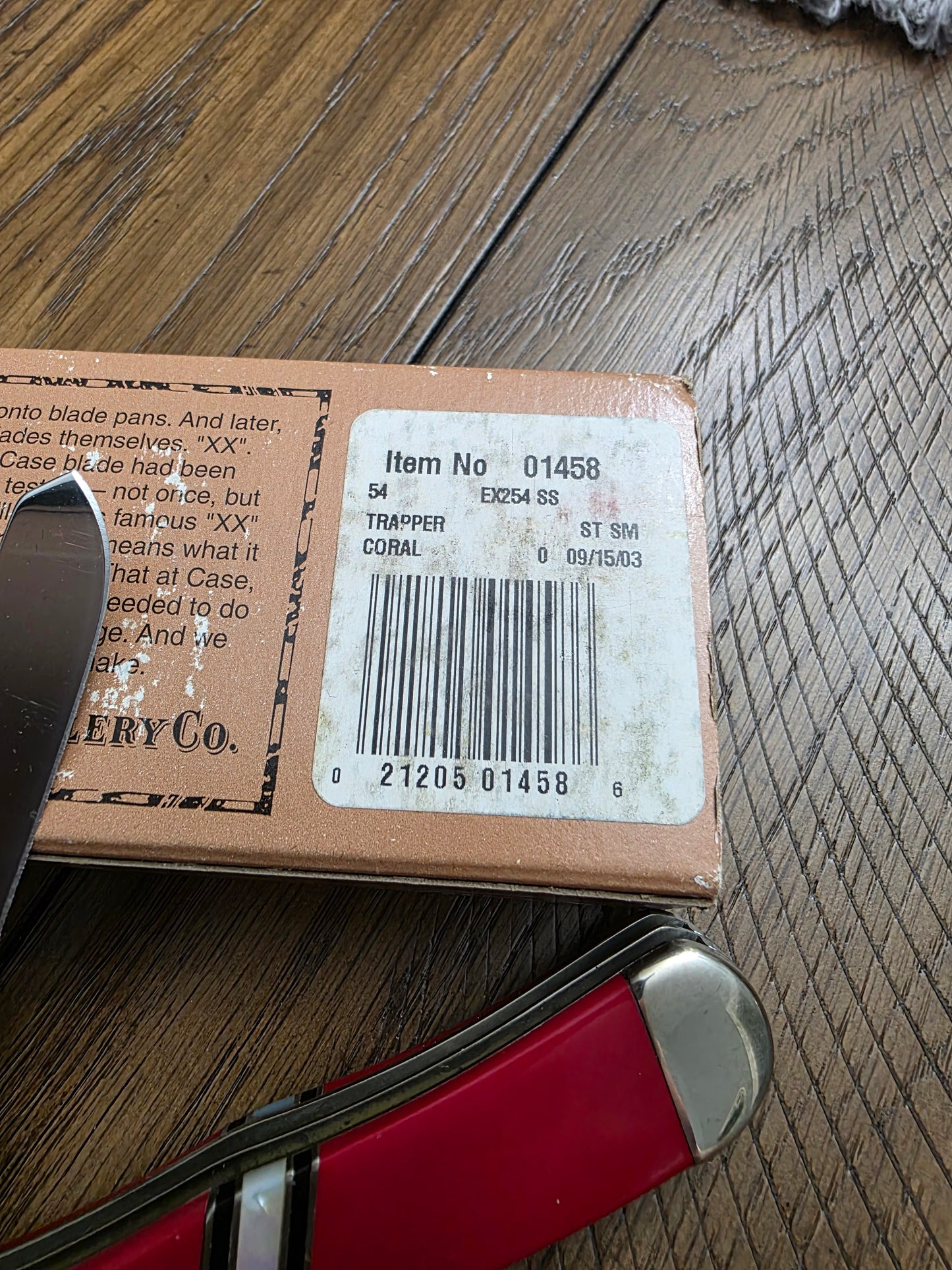 2003 Case XX Coral Stone Trapper - EX254 Case Exotic Series 01458