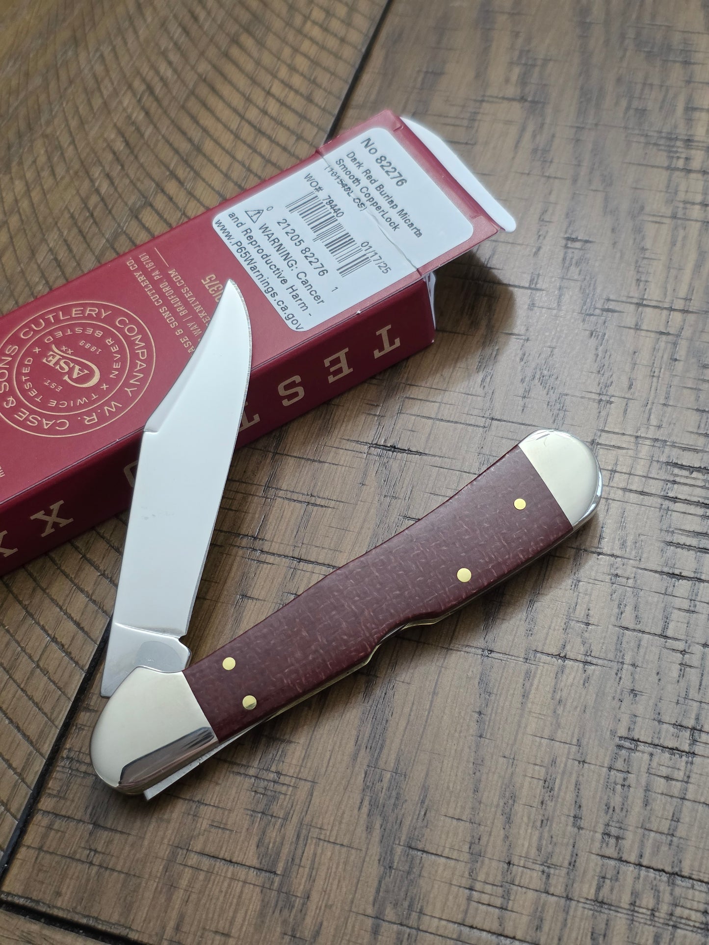 2025 Case XX Copperlock Dark Red Burlap Micarta First Production Run 1 of 250 82276