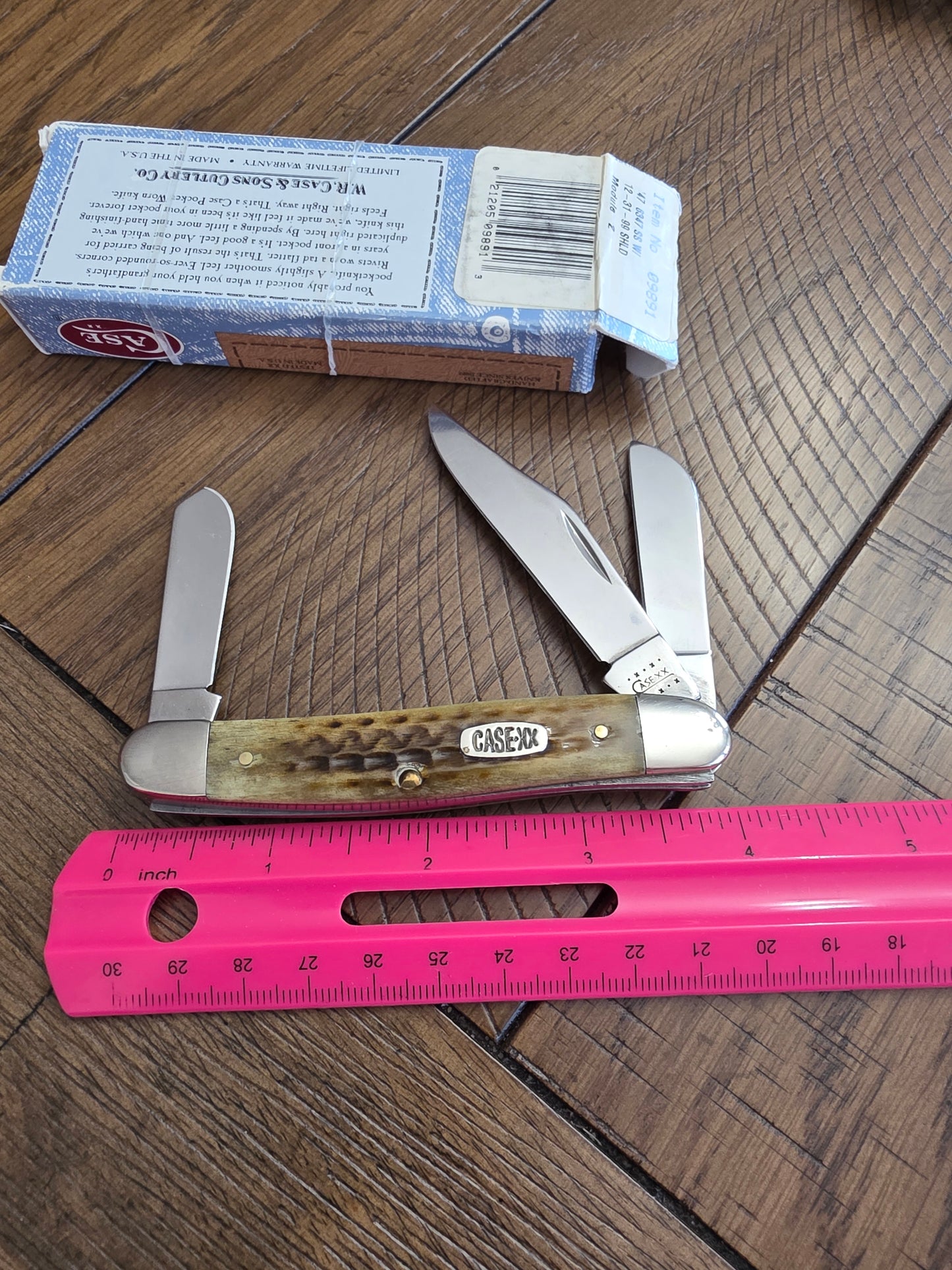 2000 Case XX Pocket Worn Olive Green Bone Stockman 6347 End of Year Knife 1999 #9891