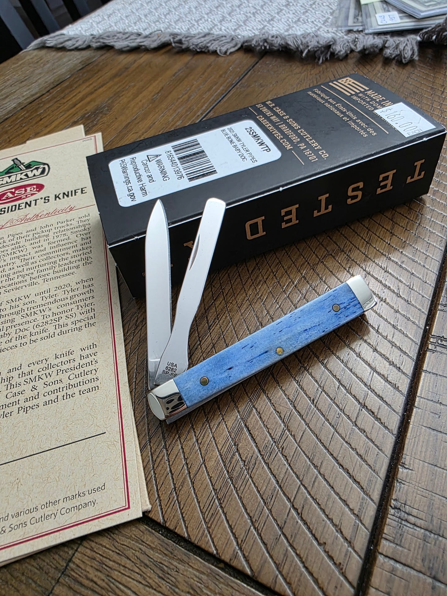 2025 Case XX SMKW Tyler Pipes Blue Bone Baby Doc 6282SP with COA