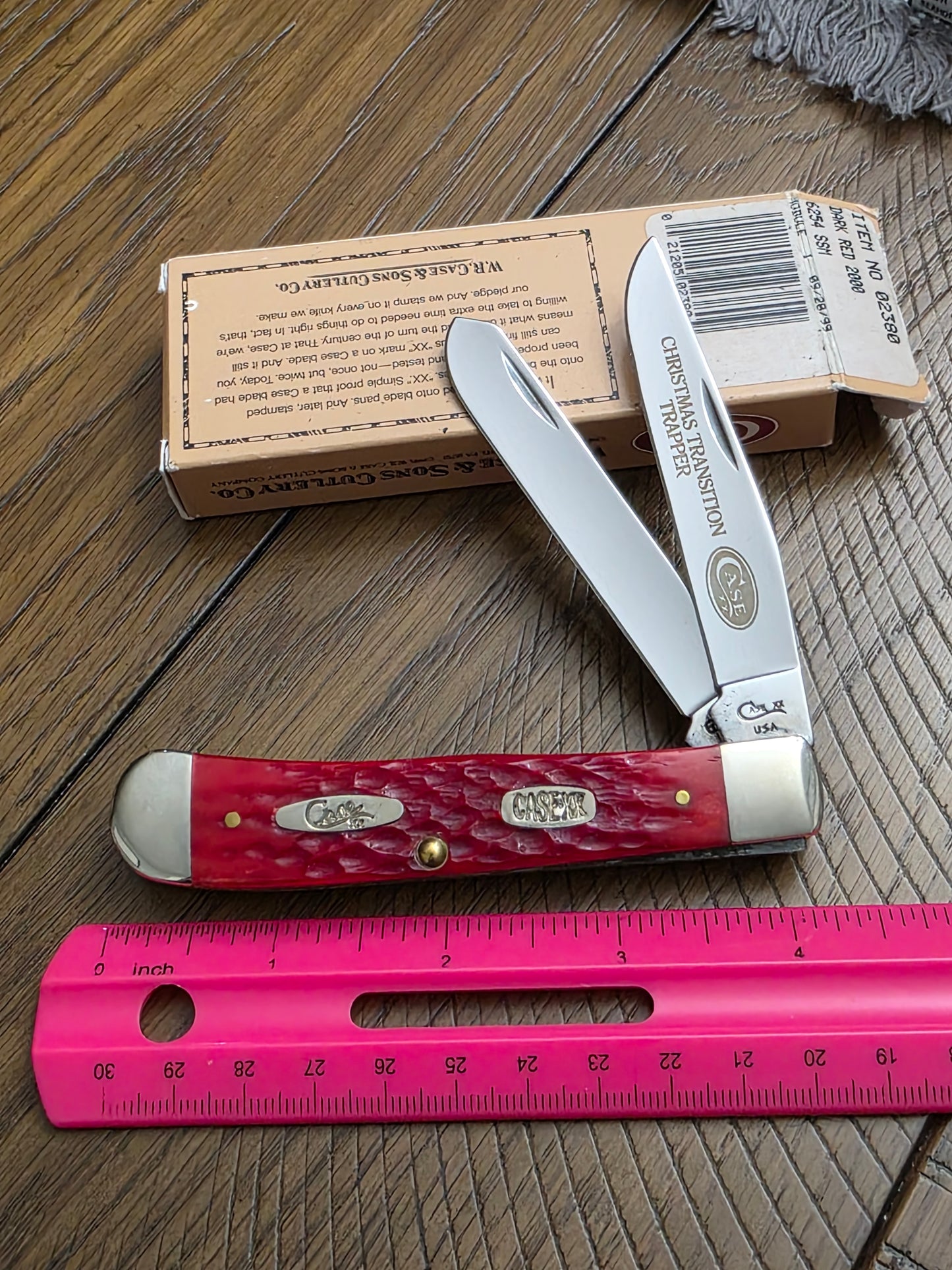 1999 Case XX DR 6254 Dark Red Christmas Transition Trapper NIB