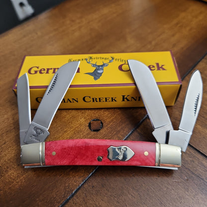 GERMAN CREEK 3 5/8" Couteau de poche du Congrès 4 lames, tout nouveau OS ROUGE LISSE