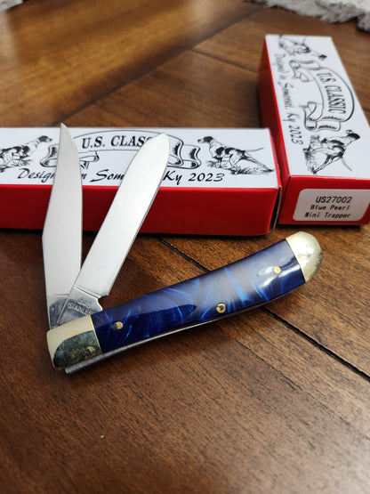 US Classic Mini Trapper Blue Pearl Handles US27002