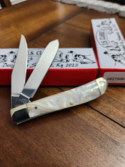 US Classic Mini Trapper White Pearl Handles US27068