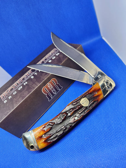 Rough Ryder Brown Bone Stag Folding Hunter RR1801