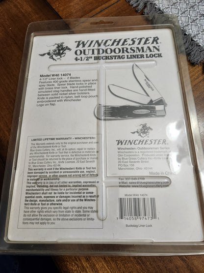 Winchester Outdoorsman 4.5" Buckstag Linerlock NEW