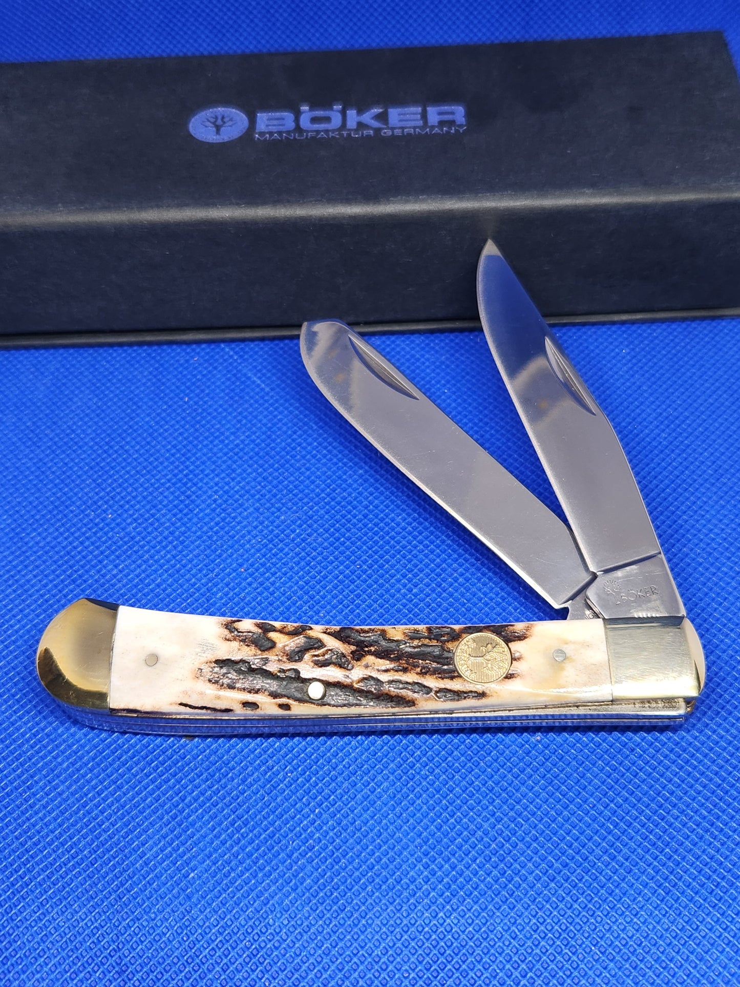 Boker Hybrid Tree Brand Classic Trapper Genuine Stag Handles 110729