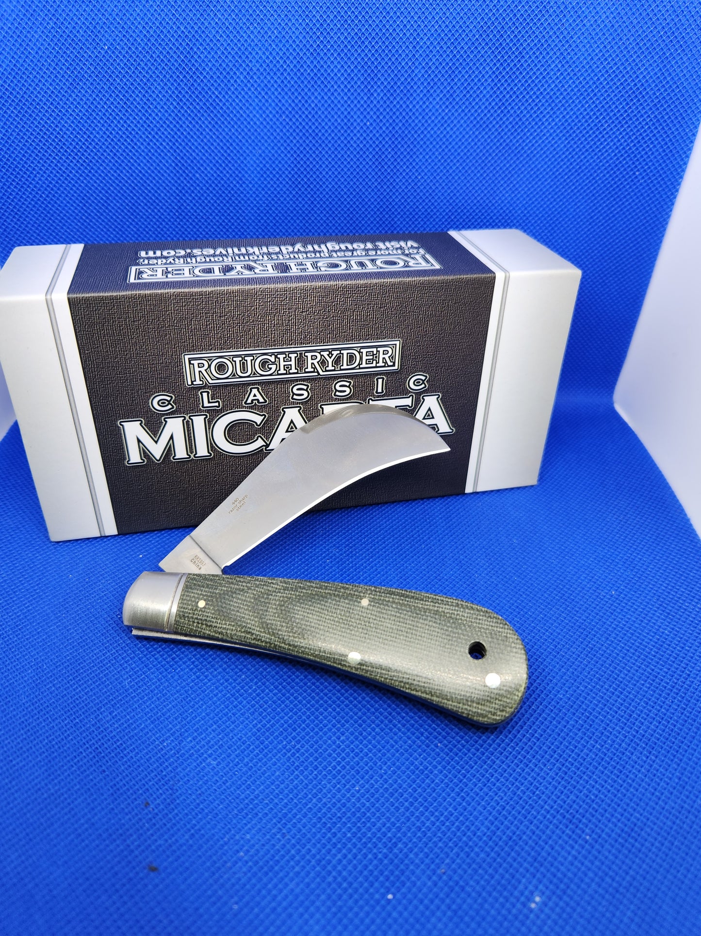 Rough Ryder - Green Micarta - Hawkbill Custom - Lineman knife - RR1993