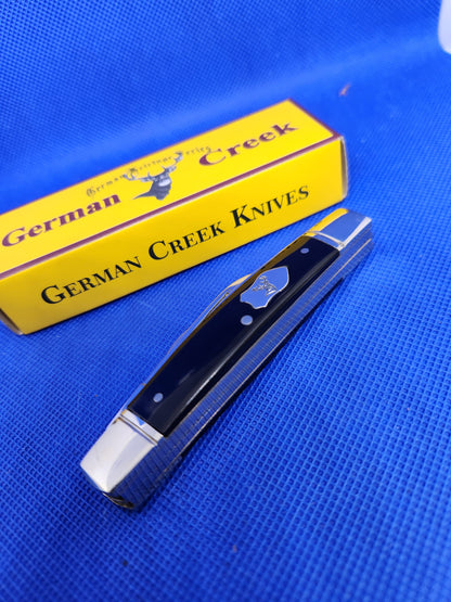 GERMAN CREEK 3 5/8" Congress Pocket Knife 4 Blades, Black Synthetic - EM2567064BK