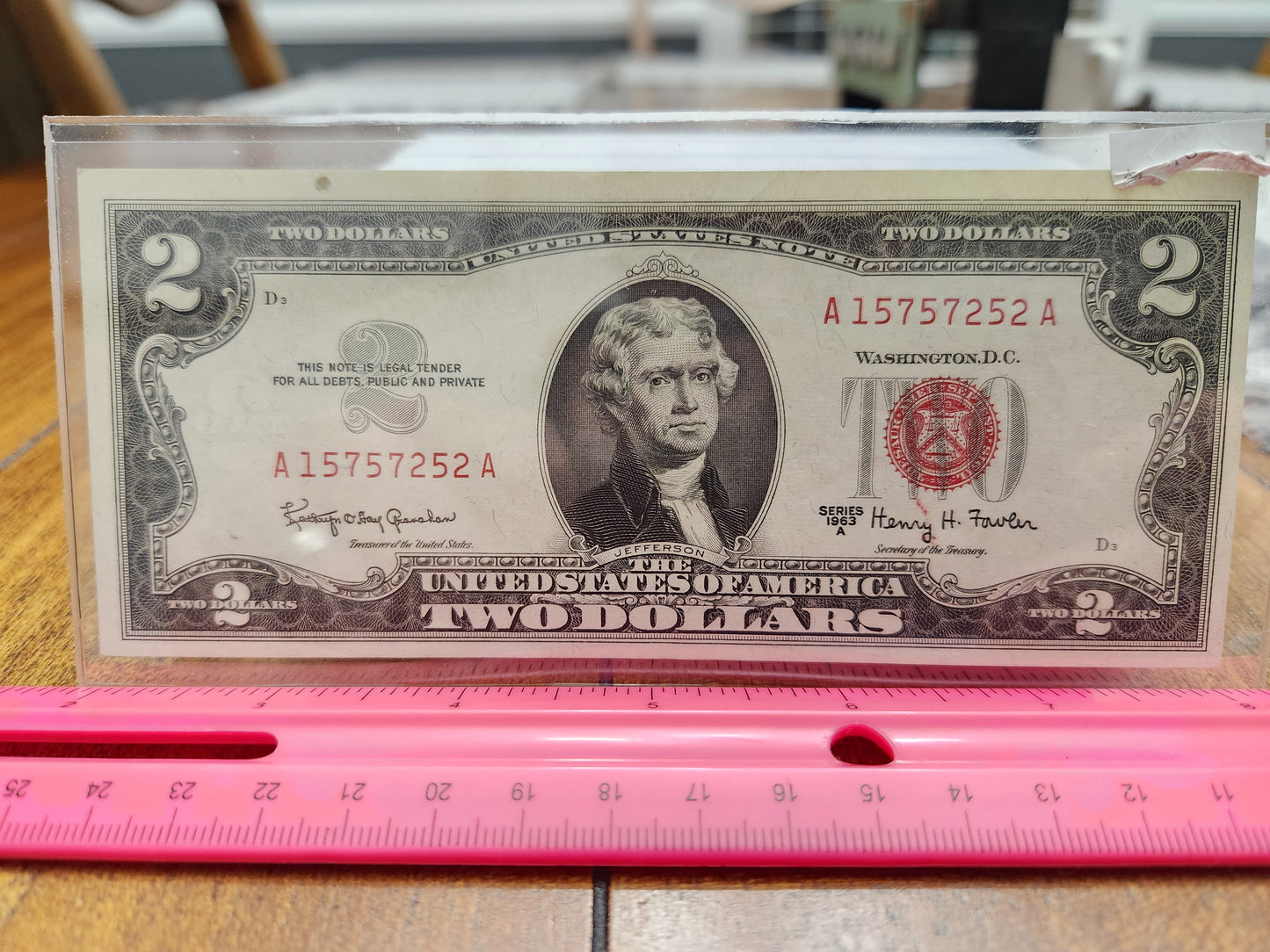 1963 $2 Dollar Red Seal series 1963A Uncirculated United States Note