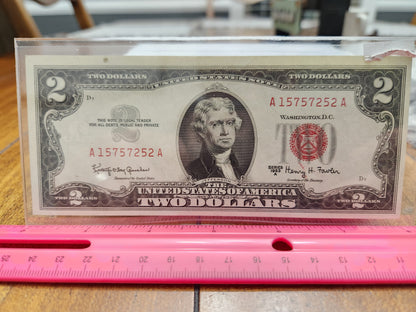 1963 $2 Dollar Red Seal series 1963A Uncirculated United States Note