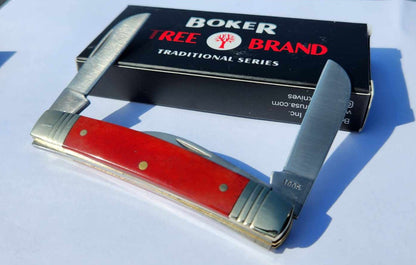 Boker Tree Brand Congress Smooth Red Bone 1095 Carbon Steel Blades