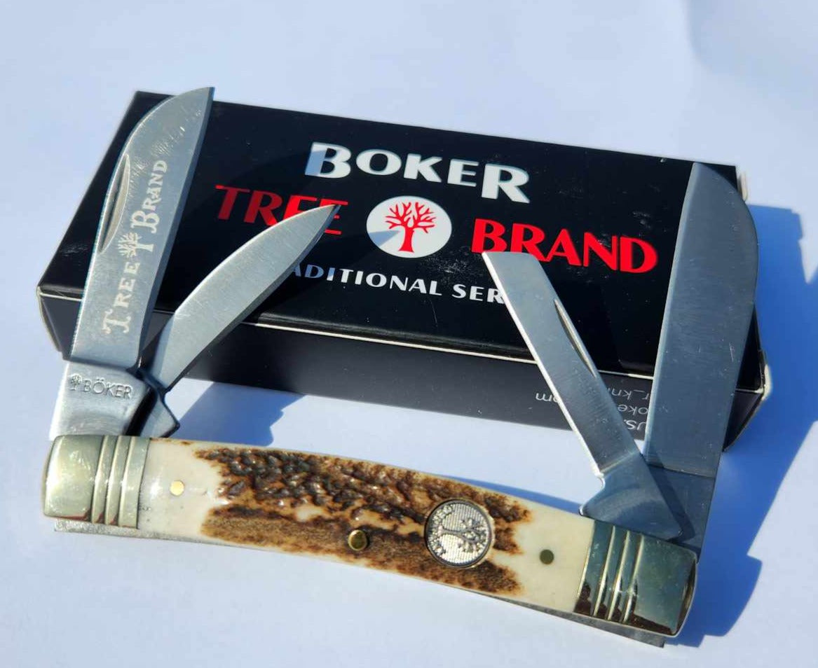 Boker Tree Brand Congress Genuine Stag Bone 1095 Carbon Steel Blades – KY  KNIVES