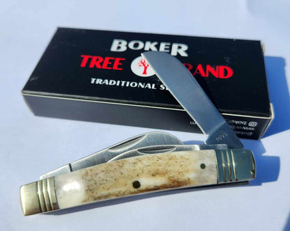 Boker Tree Brand Congress Genuine Stag Bone 1095 Carbon Steel Blades