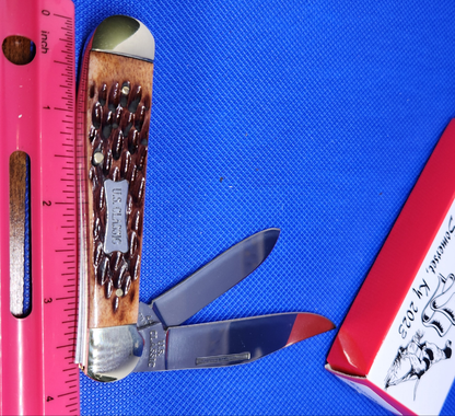 US Classic Copperhead Brown Jig Bone 2 Blade Slip Joint Pocket Knife 70BRN