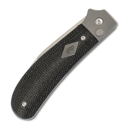 RoseCraft River Button Lock Black Micarta RCMT005-BK