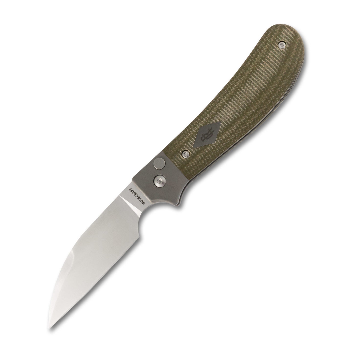 RoseCraft Clinch River Button Lock Green Micarta RCMT005-GR