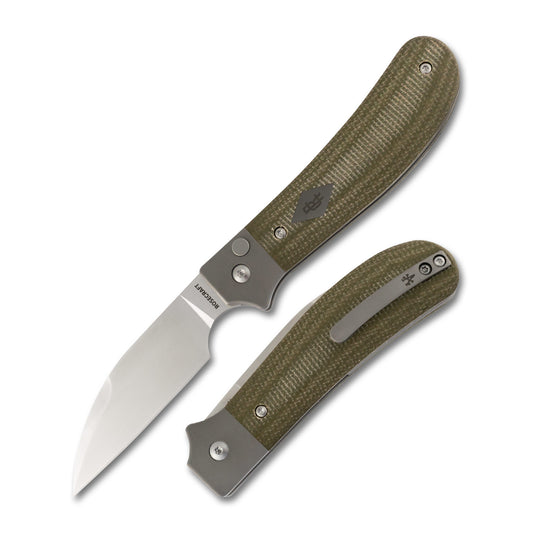 RoseCraft Clinch River Button Lock Green Micarta RCMT005-GR