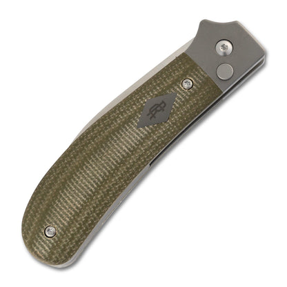 RoseCraft Clinch River Button Lock Green Micarta RCMT005-GR