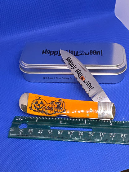 2018 Case XX 10580 Tribal Lock Happy Halloween Smooth Persimmon Bone NIB