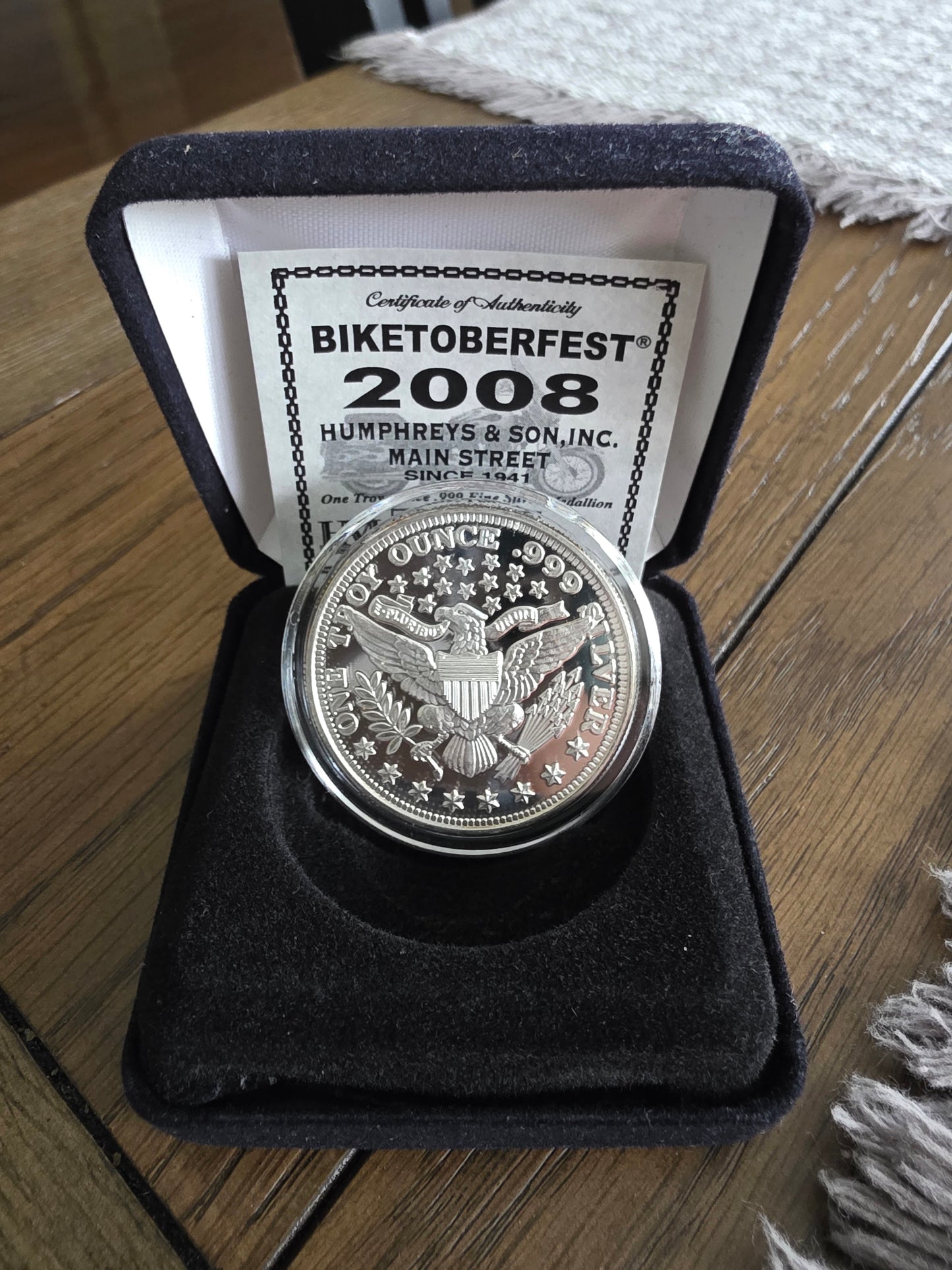 2008 Biketoberfest Humphreys & Son 1oz silver medallion 1 of 500