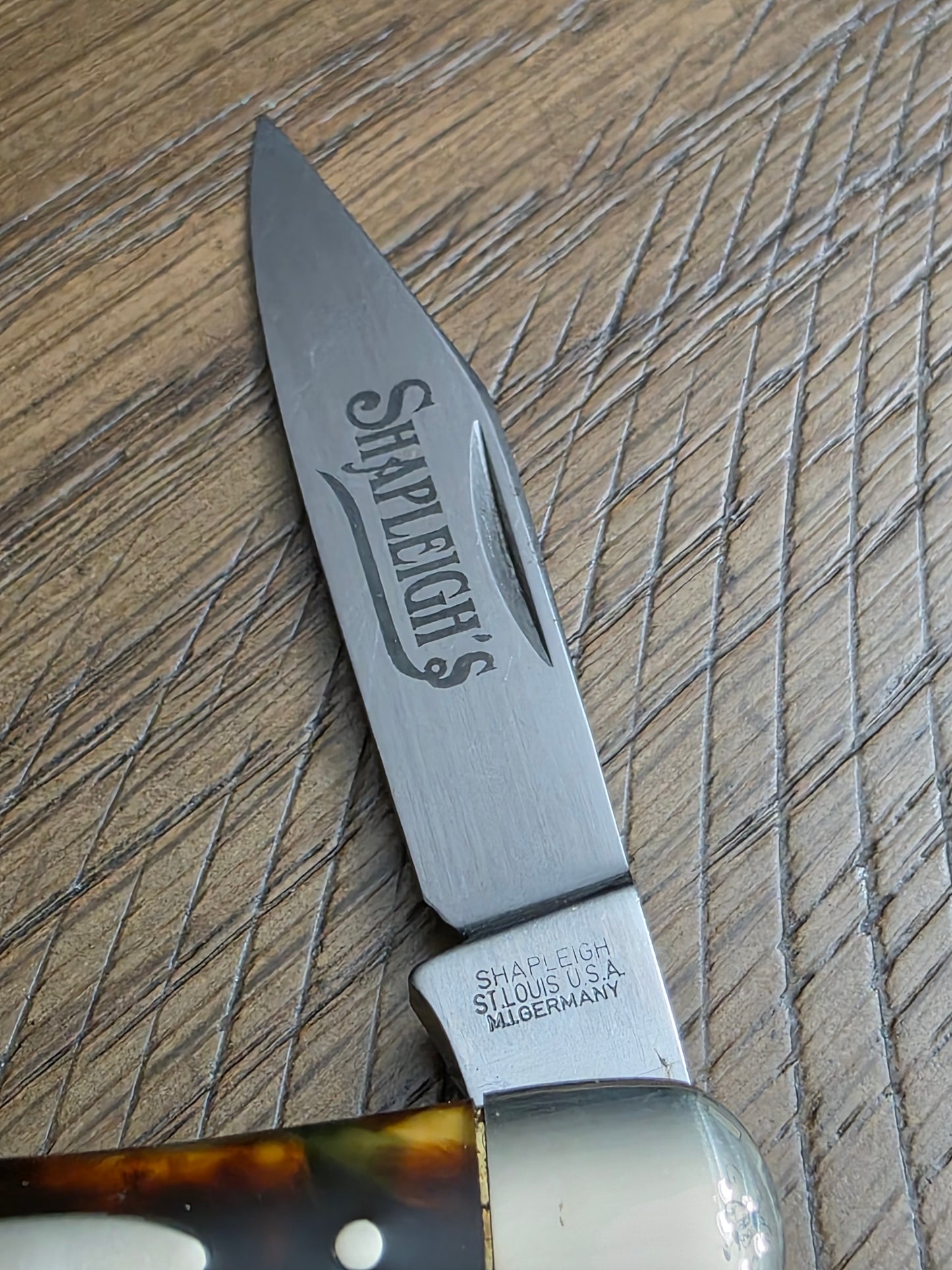 Shapleigh Imitation Tortoise Shell Whittler Swell Center Unused German Made