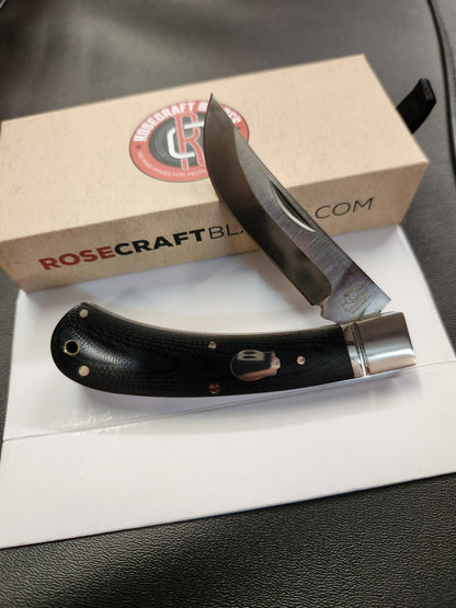 RoseCraft Blades Little Riverbend Skinner black micarta RCT001-BM