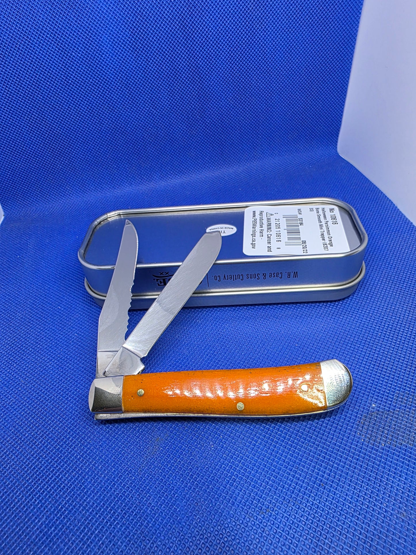 2022 Case XX Halloween Mini Trapper Smooth Persimmon Bone 10616