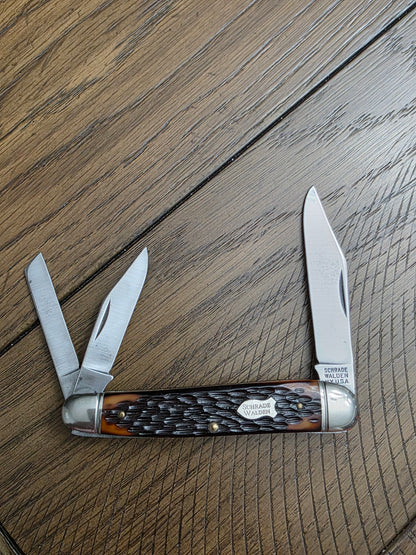 Schrade Walden 804 Big Whittler Jigged Delrin 3 Blade