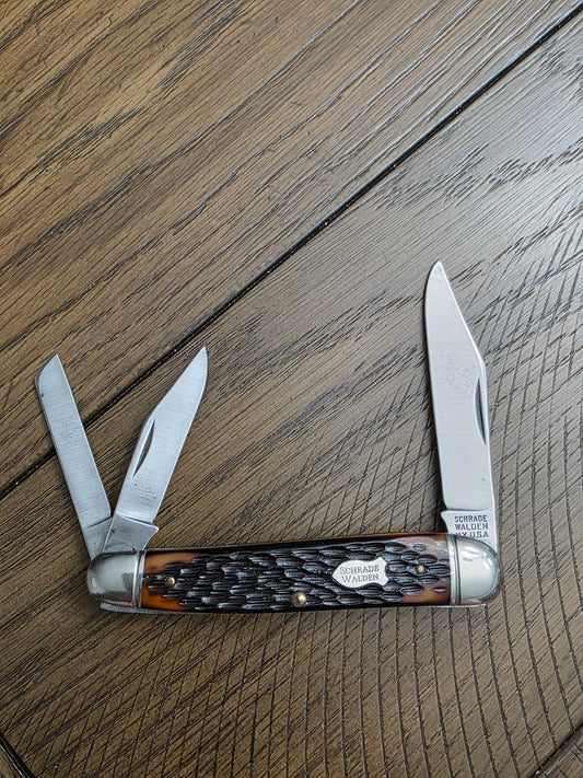 Schrade Walden 804 Big Whittler Jigged Delrin 3 Blade