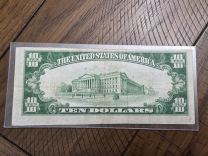 1929 Series $10 Bank Note The National Bank of Middlesborough Kentucky RED Seal