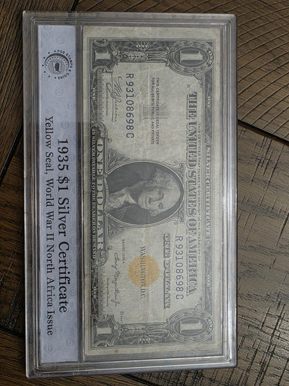 1935 $1 Silver Certificate Yellow Seal WWII North Africa Issue Great Condition