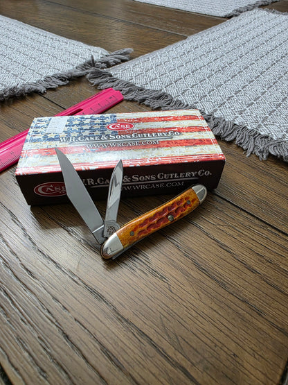 2011 Case XX 6220 Pocket Worn Harvest Orange Bone "Father" Knife