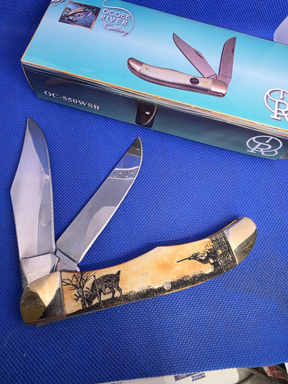 Ocoee River Folding Hunter Burnt Natural Bone - Deer Hunter OC-550WSB