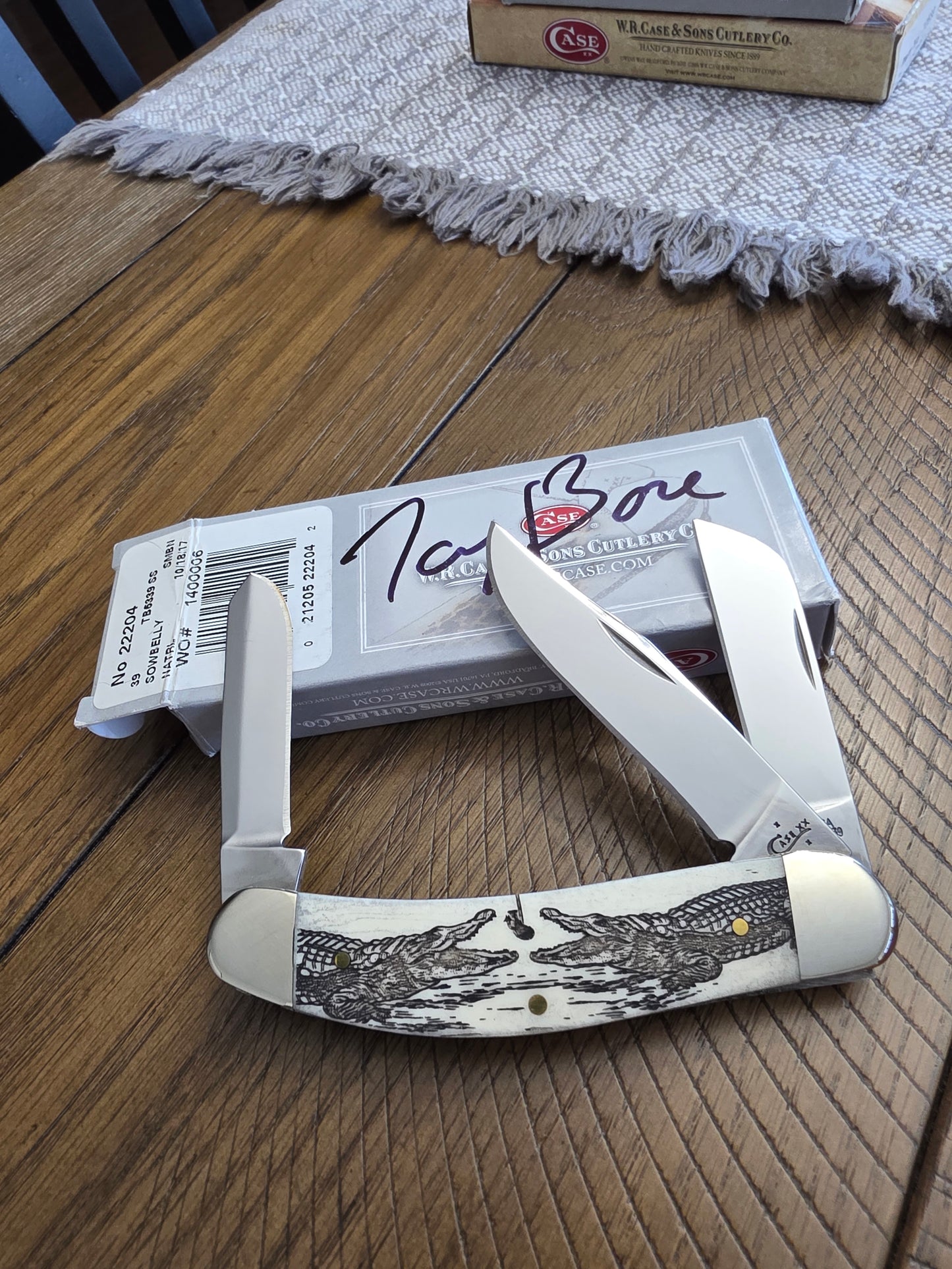 2017 Case XX Smooth Natural Bone Sowbelly - Harvey's Hardware Exclusive  - Tony Bose 22204