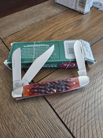 2000 Case XX jigged Chestnut Bone Stockman 6347 - 111 Shield - 00120 Rare Find! Treasure Hunt Knife